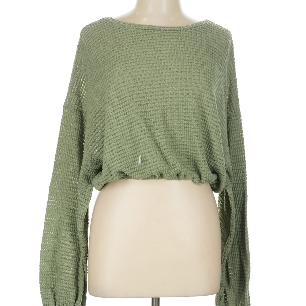 Altar'd State Sage Waffle Knit Pullover